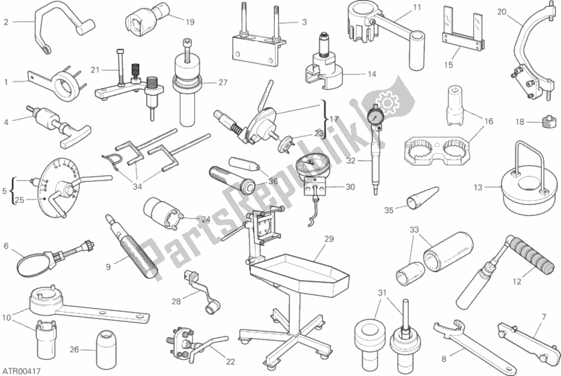 All parts for the Workshop Service Tools (engine) of the Ducati Supersport S 937 2020